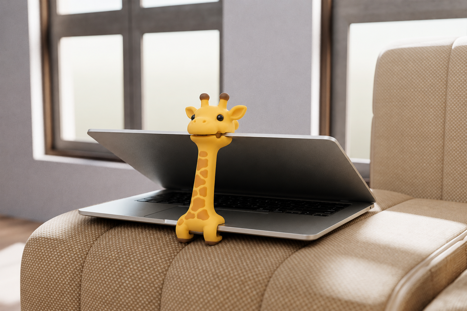 Lidhero character holding a laptop open